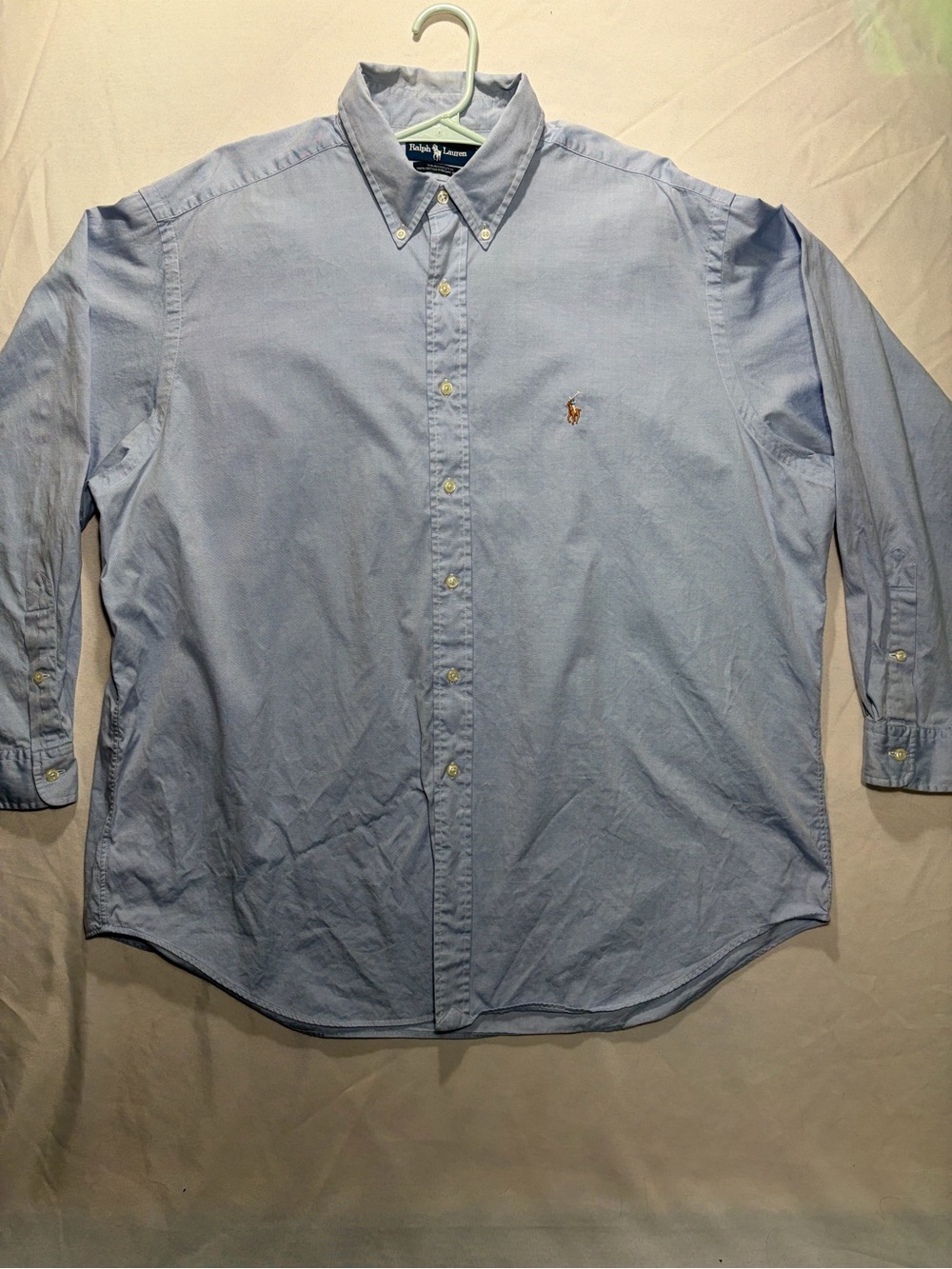 Ralph Lauren Light Blue Button-Down Oxford Shirt with Embroidered Pony